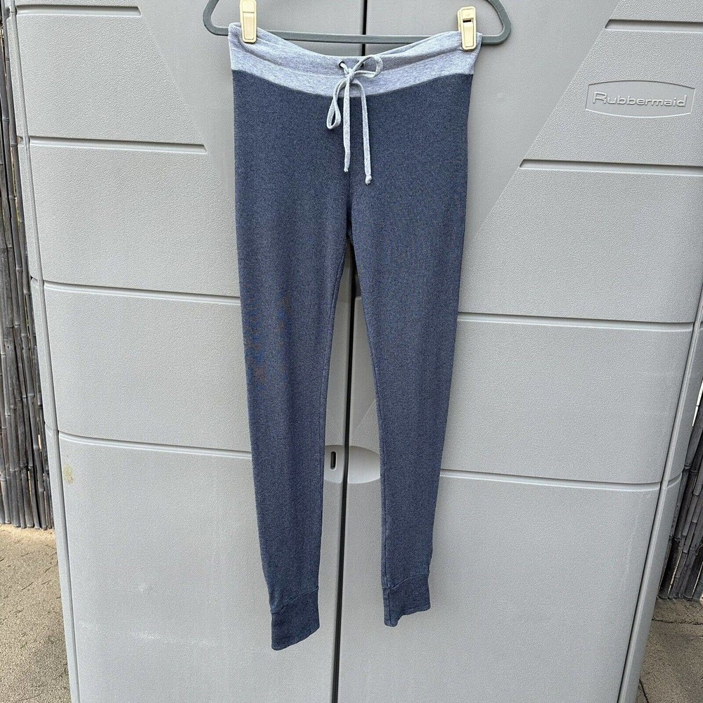 Splendid Blue/Grey terry cloth Soft Spun Roll Tab Drawstring Joggers Sz M
